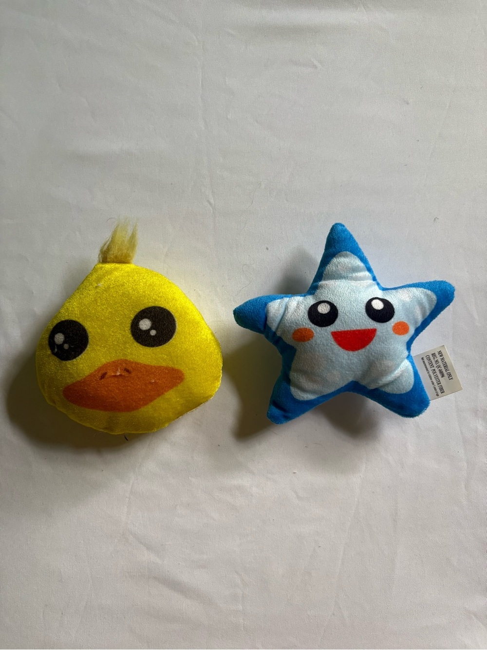 Cute Plush Duck and Star Toy Set - Yellow & Blue